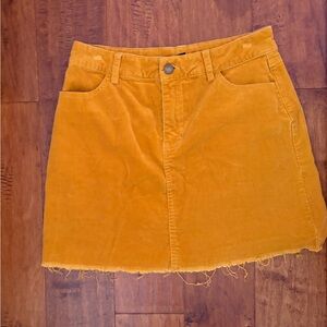 Forever 21 Yellow Corduroy Mini Skirt